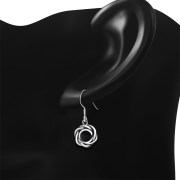 Black Onyx Silver Earrings, e367h